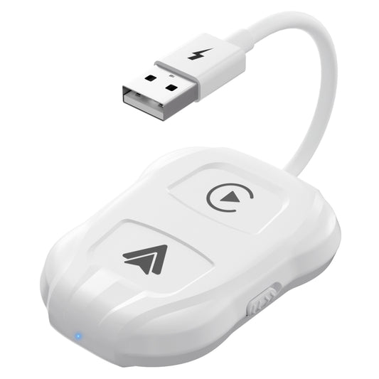 THT-020-9 USB + USB-C / Type-C Wired to Wireless Carplay / Android Auto Adapter(White) - Bluetooth Adapters by buy2fix | Online Shopping UK | buy2fix