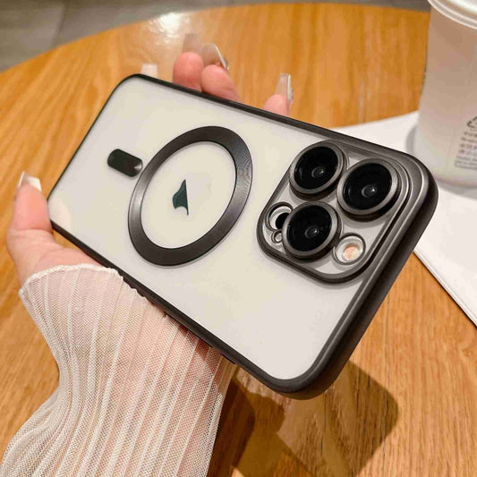 For iPhone 12 Pro MagSafe Magnetic Frosted TPU Phone Case(Black) - iPhone 12 / 12 Pro Cases by buy2fix | Online Shopping UK | buy2fix