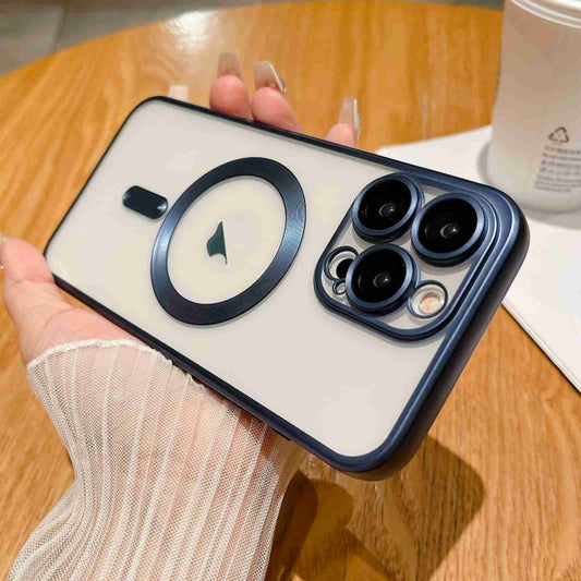 For iPhone 12 Pro Max MagSafe Magnetic Frosted TPU Phone Case(Dark Blue) - iPhone 12 Pro Max Cases by buy2fix | Online Shopping UK | buy2fix