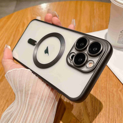 For iPhone 12 Pro Max MagSafe Magnetic Frosted TPU Phone Case(Black) - iPhone 12 Pro Max Cases by buy2fix | Online Shopping UK | buy2fix