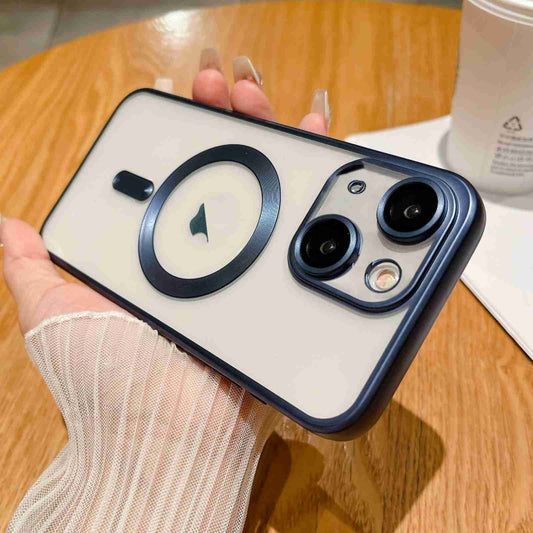 For iPhone 15 MagSafe Magnetic Frosted TPU Phone Case(Dark Blue) - iPhone 15 Cases by buy2fix | Online Shopping UK | buy2fix