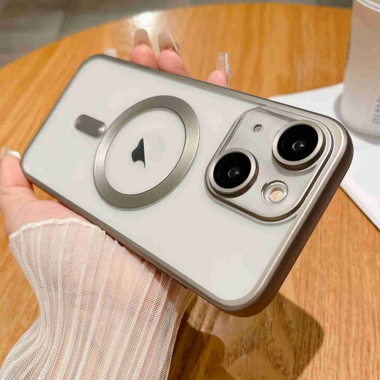 For iPhone 15 MagSafe Magnetic Frosted TPU Phone Case(Titanium) - iPhone 15 Cases by buy2fix | Online Shopping UK | buy2fix