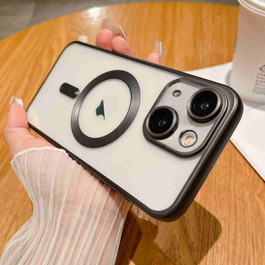 For iPhone 15 Plus MagSafe Magnetic Frosted TPU Phone Case(Black) - iPhone 15 Plus Cases by buy2fix | Online Shopping UK | buy2fix