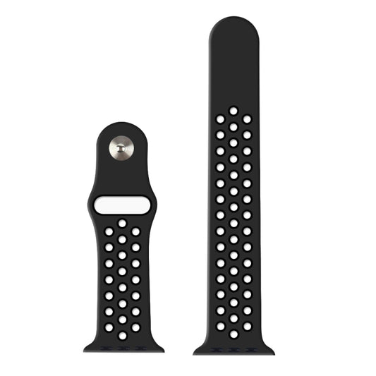 For Apple Watch Ultra 49mm / Series 8&7 45mm / SE 2&6&SE&5&4 44mm / 3&2&1 42mm Sport Silicone Watch Band Standard Edition(Black) - Watch Bands by buy2fix | Online Shopping UK | buy2fix