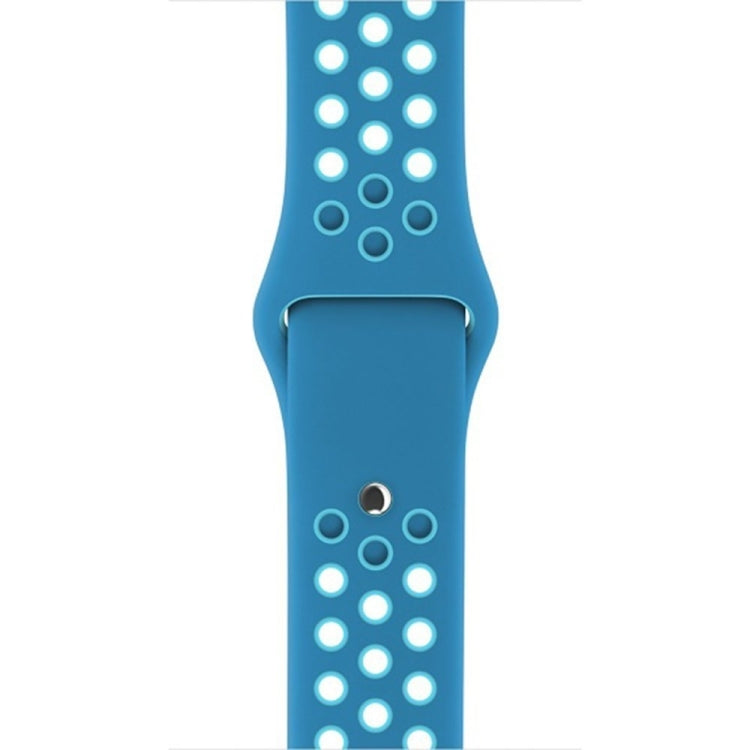 For Apple Watch Ultra 49mm&Watch Ultra 2 49mm / Series 9&8&7 45mm / SE 3&SE 2&6&SE&5&4 44mm / 3&2&1 42mm Sport Silicone Watch Band Standard Edition(Blue) - Watch Bands by buy2fix | Online Shopping UK | buy2fix