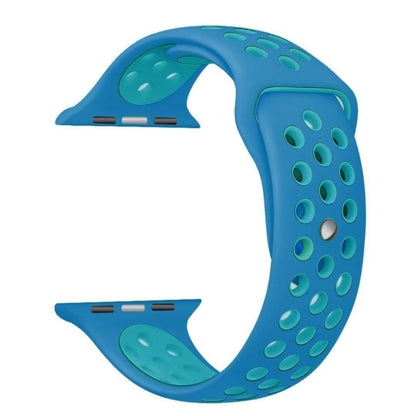 For Apple Watch Ultra 49mm&Watch Ultra 2 49mm / Series 9&8&7 45mm / SE 3&SE 2&6&SE&5&4 44mm / 3&2&1 42mm Sport Silicone Watch Band Standard Edition(Blue) - Watch Bands by buy2fix | Online Shopping UK | buy2fix