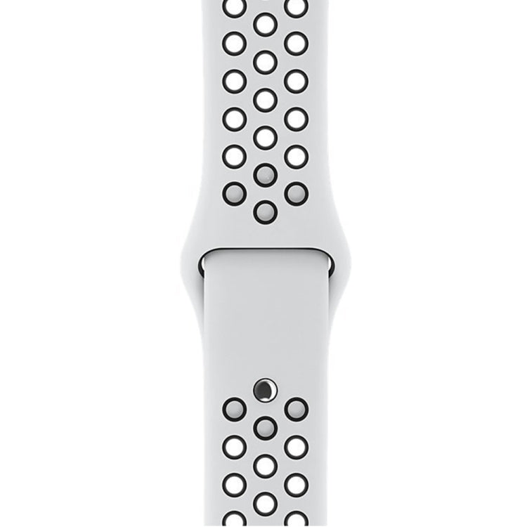 For Apple Watch Ultra 49mm / Series 8&7 45mm / SE 2&6&SE&5&4 44mm / 3&2&1 42mm Sport Silicone Watch Band Standard Edition(White Black) by buy2fix