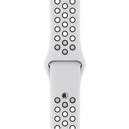 For Apple Watch Ultra 49mm / Series 8&7 45mm / SE 2&6&SE&5&4 44mm / 3&2&1 42mm Sport Silicone Watch Band Standard Edition(White Black) by buy2fix