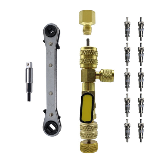 13pcs / Set Air Conditioning Valve Core Disassembly Tool with Rrepair Wrench & Valve Core - Air Conditioning System by buy2fix | Online Shopping UK | buy2fix