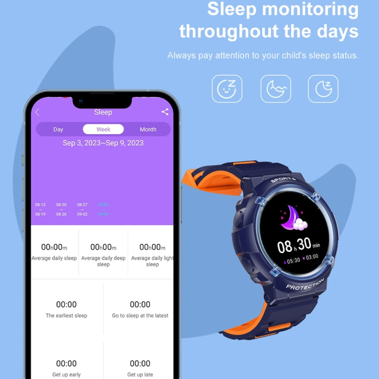 HT19 1.2 inch Round Screen IP68 Children Smart Watch, Support Sleep Monitoring(Blue) by buy2fix