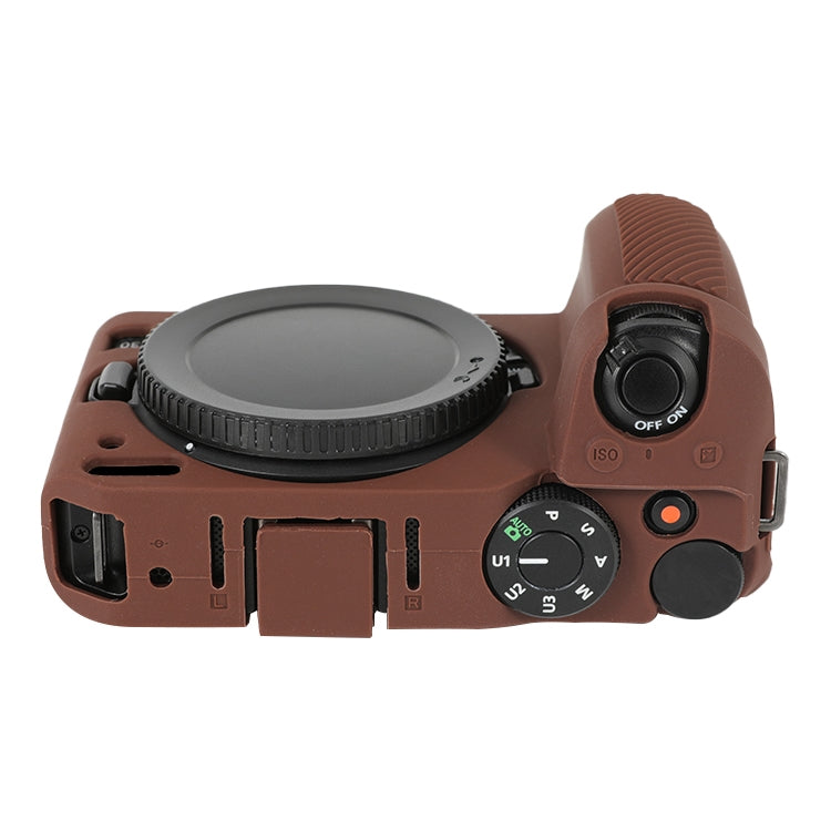 For Nikon Z 30 Soft Silicone Protective Case with Lens Cover(Coffee) by buy2fix
