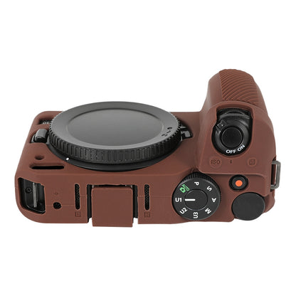 For Nikon Z 30 Soft Silicone Protective Case with Lens Cover(Coffee) by buy2fix
