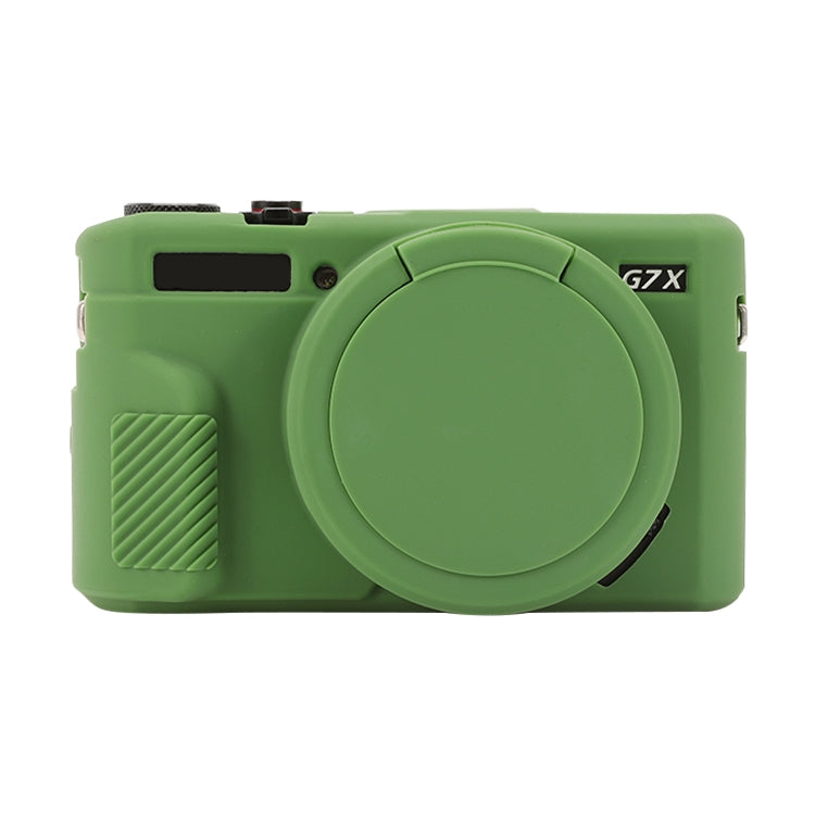 For Canon PowerShot G7 X Mark II / G7X2 Soft Silicone Protective Case with Lens Cover(Green) by buy2fix
