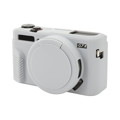 For Canon PowerShot G7 X Mark II / G7X2 Soft Silicone Protective Case with Lens Cover(Grey) by buy2fix