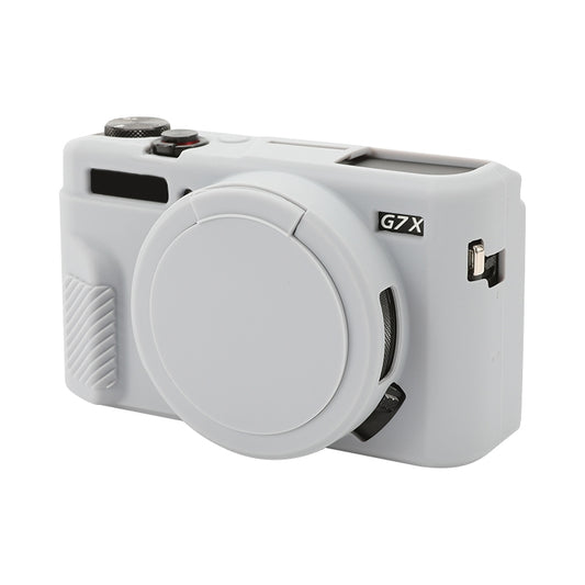 For Canon PowerShot G7 X Mark II / G7X2 Soft Silicone Protective Case with Lens Cover(Grey) by buy2fix