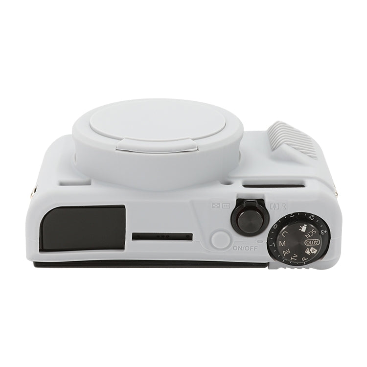 For Canon PowerShot G7 X Mark II / G7X2 Soft Silicone Protective Case with Lens Cover(Grey) by buy2fix