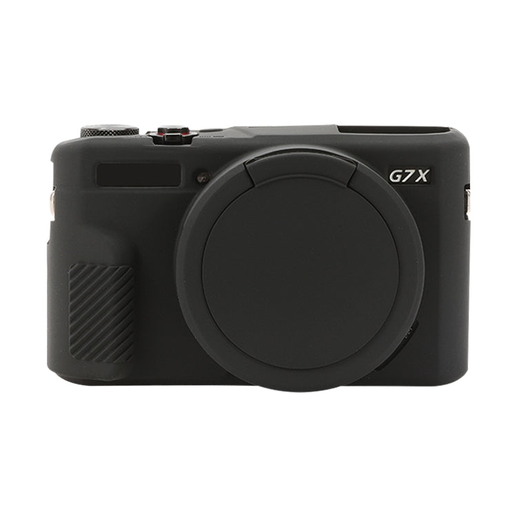 For Canon PowerShot G7 X Mark II / G7X2 Soft Silicone Protective Case with Lens Cover(Black) - Protective Case by buy2fix | Online Shopping UK | buy2fix