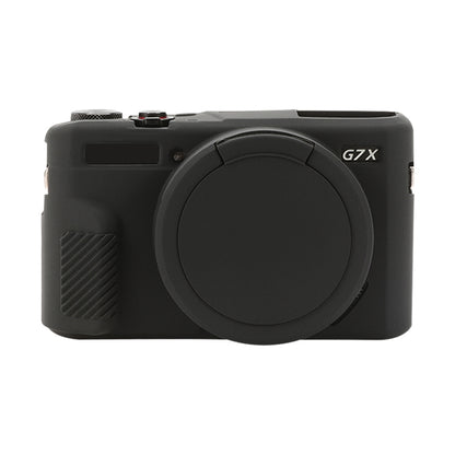 For Canon PowerShot G7 X Mark II / G7X2 Soft Silicone Protective Case with Lens Cover(Black) - Protective Case by buy2fix | Online Shopping UK | buy2fix