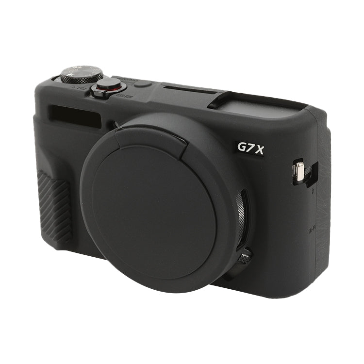 For Canon PowerShot G7 X Mark II / G7X2 Soft Silicone Protective Case with Lens Cover(Black) - Protective Case by buy2fix | Online Shopping UK | buy2fix