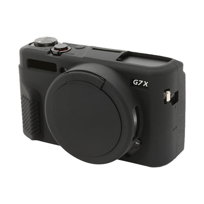 For Canon PowerShot G7 X Mark II / G7X2 Soft Silicone Protective Case with Lens Cover(Black) - Protective Case by buy2fix | Online Shopping UK | buy2fix