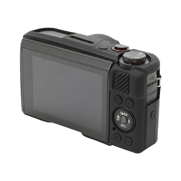 For Canon PowerShot G7 X Mark II / G7X2 Soft Silicone Protective Case with Lens Cover(Black) - Protective Case by buy2fix | Online Shopping UK | buy2fix