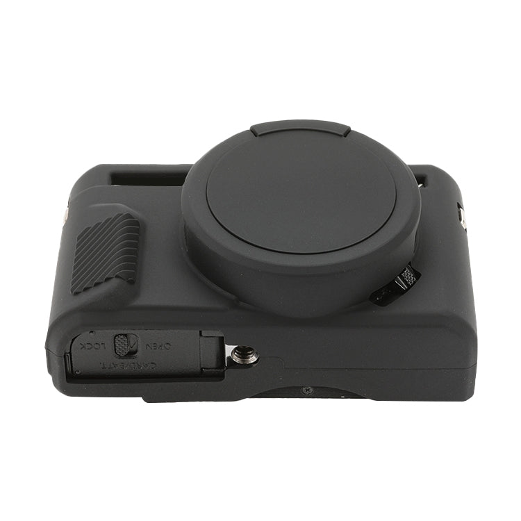 For Canon PowerShot G7 X Mark II / G7X2 Soft Silicone Protective Case with Lens Cover(Black) - Protective Case by buy2fix | Online Shopping UK | buy2fix