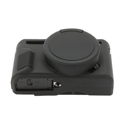 For Canon PowerShot G7 X Mark II / G7X2 Soft Silicone Protective Case with Lens Cover(Black) - Protective Case by buy2fix | Online Shopping UK | buy2fix