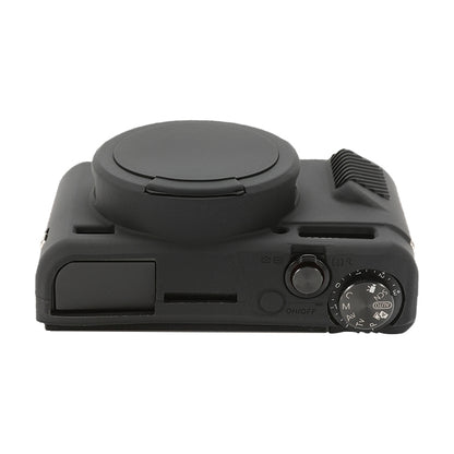 For Canon PowerShot G7 X Mark II / G7X2 Soft Silicone Protective Case with Lens Cover(Black) - Protective Case by buy2fix | Online Shopping UK | buy2fix