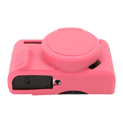 For Canon PowerShot G7 X Mark II / G7X2 Soft Silicone Protective Case with Lens Cover(Peach Red) by buy2fix