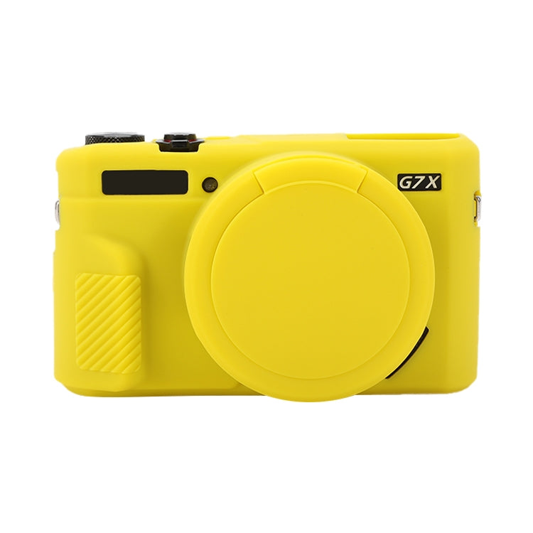 For Canon PowerShot G7 X Mark II / G7X2 Soft Silicone Protective Case with Lens Cover(Yellow) by buy2fix