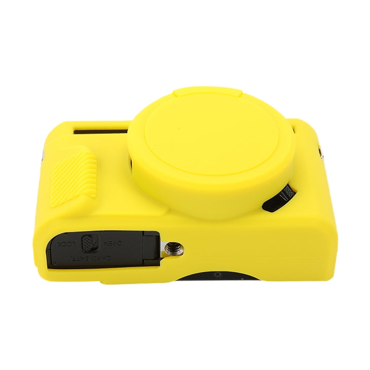 For Canon PowerShot G7 X Mark II / G7X2 Soft Silicone Protective Case with Lens Cover(Yellow) by buy2fix