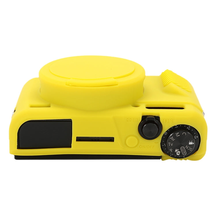 For Canon PowerShot G7 X Mark II / G7X2 Soft Silicone Protective Case with Lens Cover(Yellow) by buy2fix