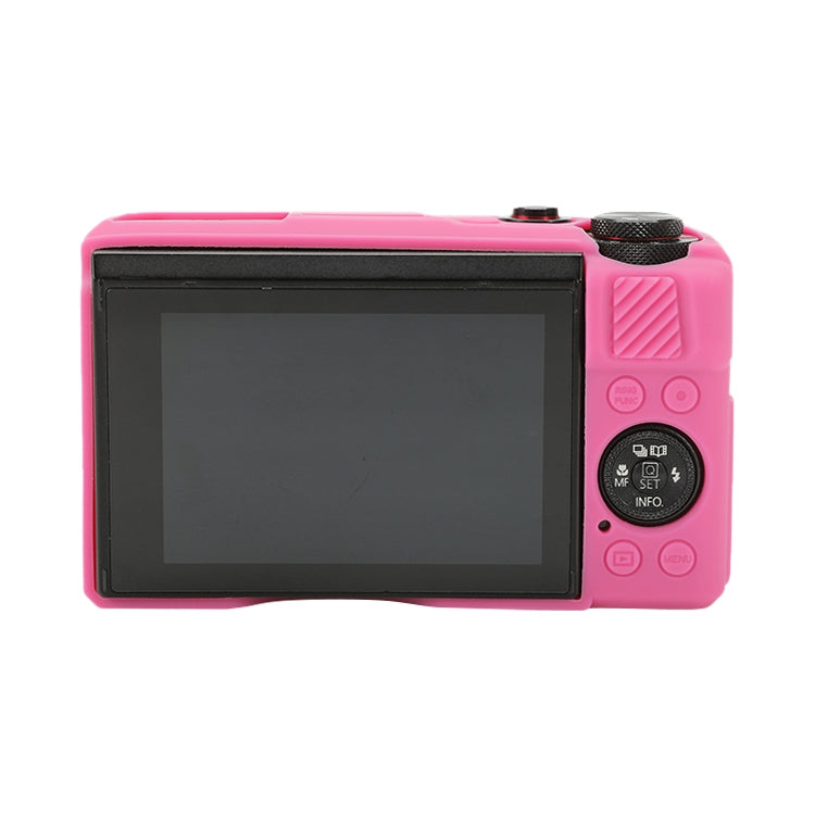 For Canon PowerShot G7 X Mark II / G7X2 Soft Silicone Protective Case with Lens Cover(Rose Red) by buy2fix