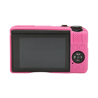 For Canon PowerShot G7 X Mark II / G7X2 Soft Silicone Protective Case with Lens Cover(Rose Red) by buy2fix
