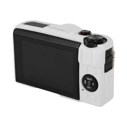 For Canon PowerShot G7 X Mark II / G7X2 Soft Silicone Protective Case with Lens Cover(White) by buy2fix