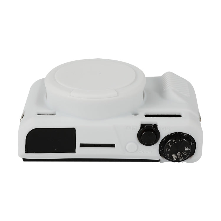 For Canon PowerShot G7 X Mark II / G7X2 Soft Silicone Protective Case with Lens Cover(White) by buy2fix