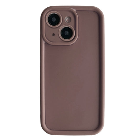 For iPhone 13 Fine Hole Shockproof Frame Frosted TPU Phone Case(Brown) - iPhone 13 Cases by buy2fix | Online Shopping UK | buy2fix