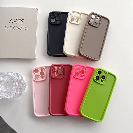 For iPhone 13 Fine Hole Shockproof Frame Frosted TPU Phone Case(Brown) - iPhone 13 Cases by buy2fix | Online Shopping UK | buy2fix
