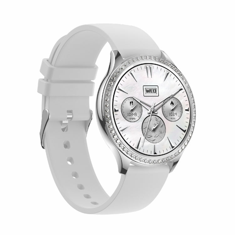 AK53 IP67 BT5.2 1.32inch Smart Watch Support Voice Call / Health Monitoring, Style:Silicone Strap(Silver) by buy2fix