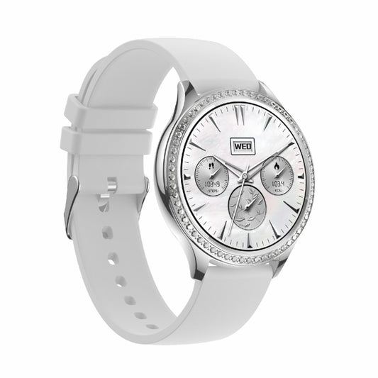 AK53 IP67 BT5.2 1.32inch Smart Watch Support Voice Call / Health Monitoring, Style:Silicone Strap(Silver) by buy2fix