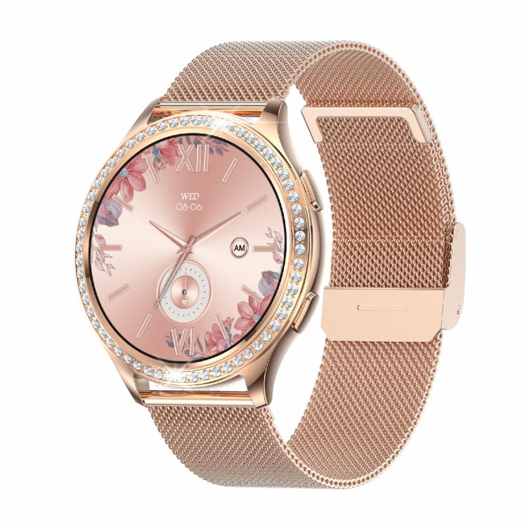 AK53 IP67 BT5.2 1.32inch Smart Watch Support Voice Call / Health Monitoring, Style:Steel Mesh Strap(Gold) by buy2fix