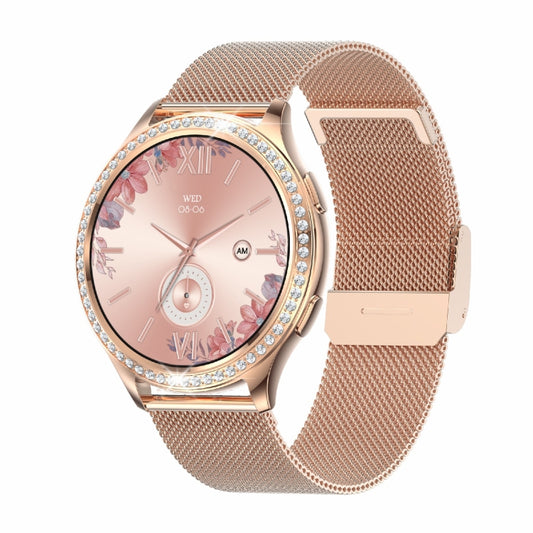 AK53 IP67 BT5.2 1.32inch Smart Watch Support Voice Call / Health Monitoring, Style:Steel Mesh Strap(Gold) by buy2fix