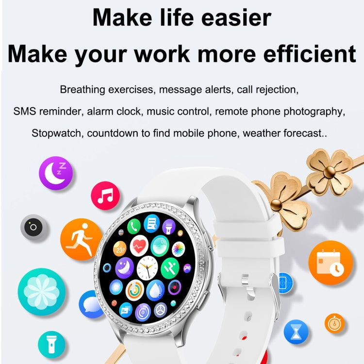 AK53 IP67 BT5.2 1.32inch Smart Watch Support Voice Call / Health Monitoring, Style:Silicone Strap(Gold) by buy2fix