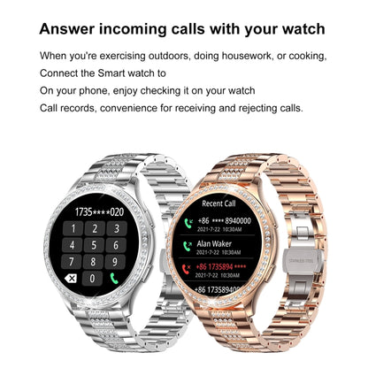 AK53 IP67 BT5.2 1.32inch Smart Watch Support Voice Call / Health Monitoring, Style:Silicone Strap(Gold) by buy2fix