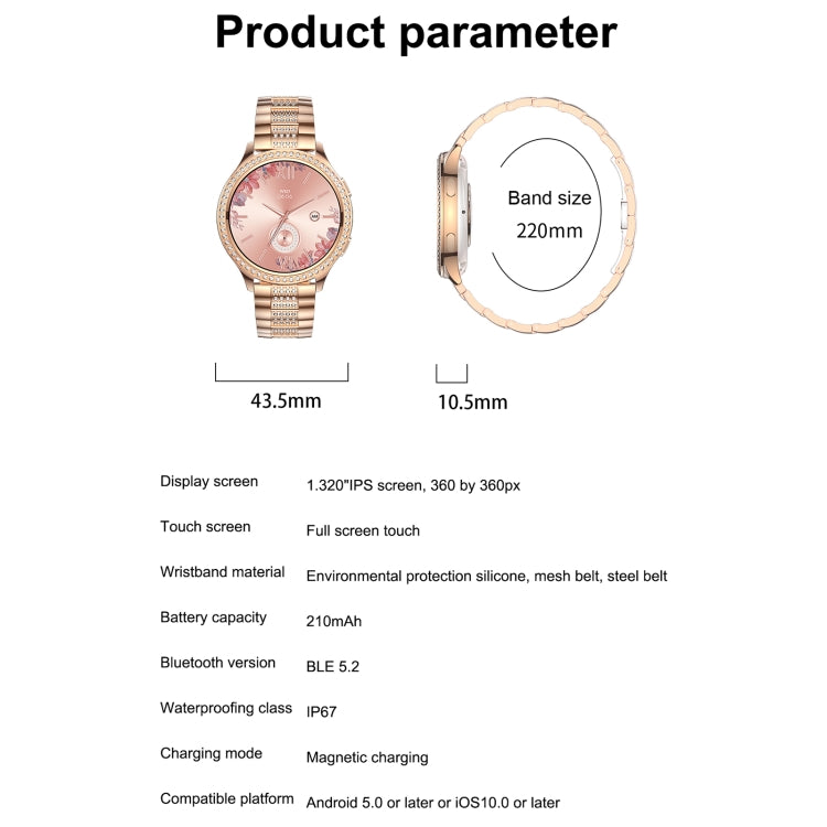 AK53 IP67 BT5.2 1.32inch Smart Watch Support Voice Call / Health Monitoring, Style:Silicone Strap(Silver) by buy2fix