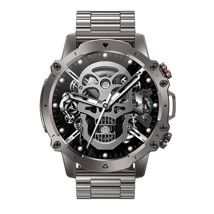 AK56 IP67 BT5.1 1.43inch Smart Watch Support Voice Call / Health Monitoring, Style:Pearl Steel Strap(Silver) by buy2fix