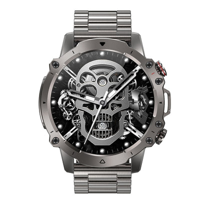 AK56 IP67 BT5.1 1.43inch Smart Watch Support Voice Call / Health Monitoring, Style:Pearl Steel Strap(Silver) by buy2fix