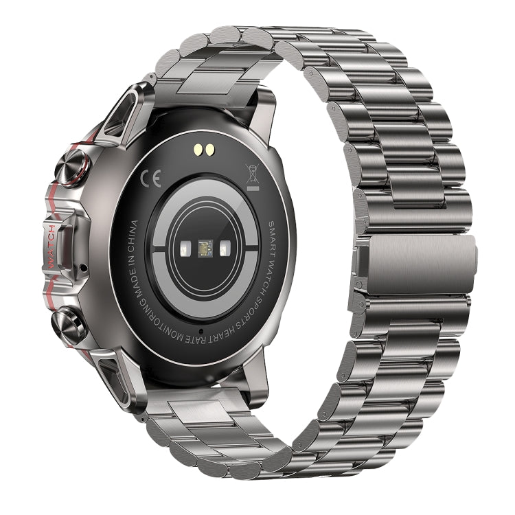 AK56 IP67 BT5.1 1.43inch Smart Watch Support Voice Call / Health Monitoring, Style:Pearl Steel Strap(Silver) by buy2fix