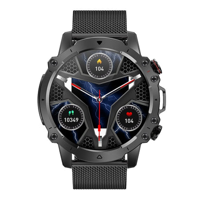 AK56 IP67 BT5.1 1.43inch Smart Watch Support Voice Call / Health Monitoring, Style:Steel Mesh Strap(Black) by buy2fix