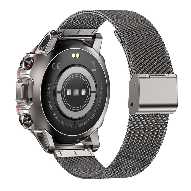 AK56 IP67 BT5.1 1.43inch Smart Watch Support Voice Call / Health Monitoring, Style:Steel Mesh Strap(Silver) by buy2fix